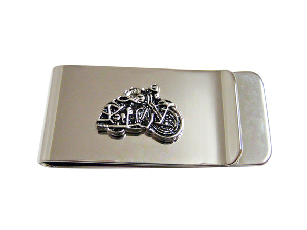 Black and Silver Toned Motorcycle Money Clip