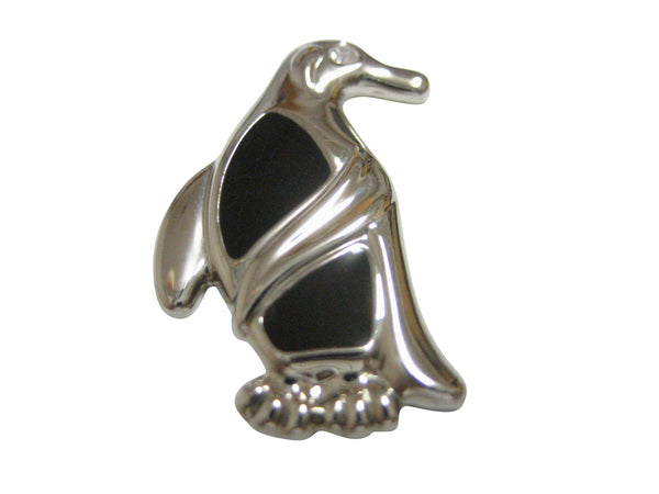 Black and Silver Toned Penguin Bird Pendant Magnet