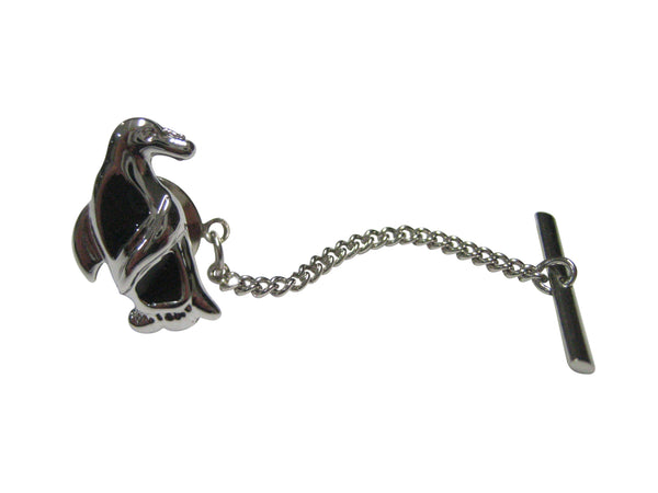 Black and Silver Toned Penguin Bird Tie Tack