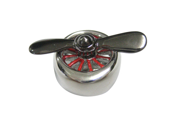 Black and Silver Toned Plane Propeller Magnet
