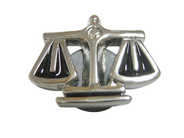 Black and Silver Toned Scale of Justice Law Magnet