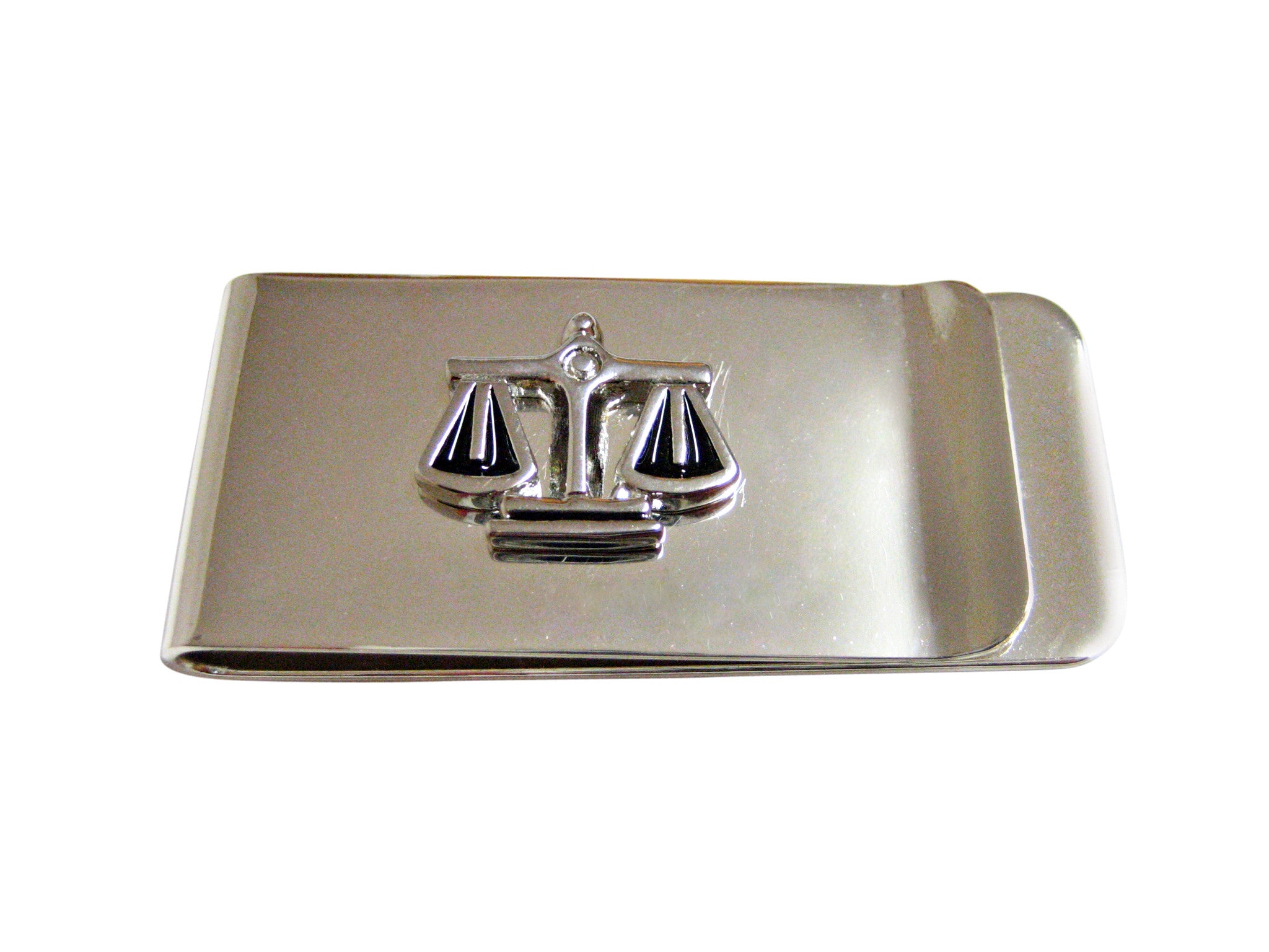 Black and Silver Toned Scale of Justice Money Clip