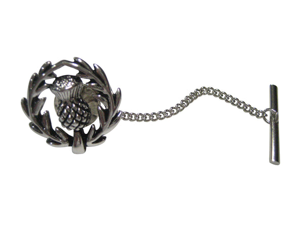 Black and Silver Toned Scottish Thistle Tie Tack