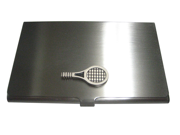 Black and Silver Toned Tennis Racquet Business Card Holder