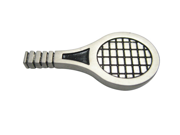 Black and Silver Toned Tennis Racquet Magnet