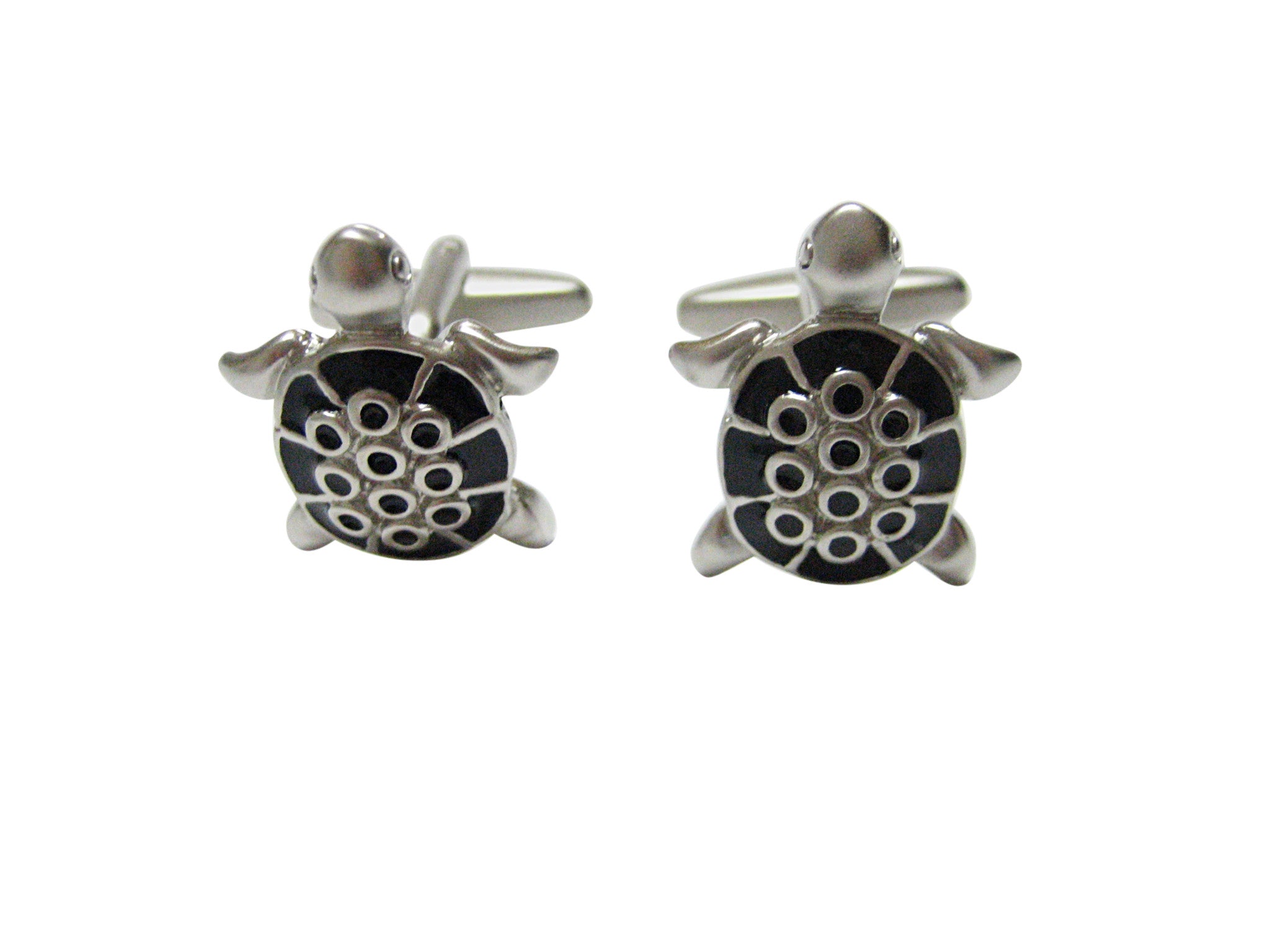 Black and Silver Toned Turtle Tortoise Cufflinks