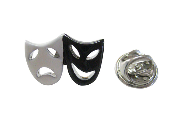 Black and White Drama Mask Lapel Pin