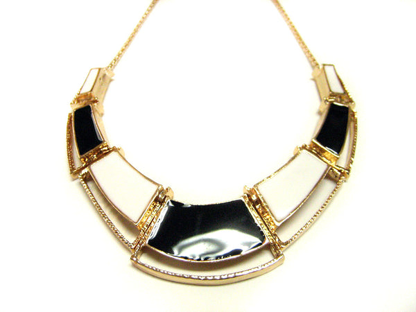 Black and White Geometric Necklace