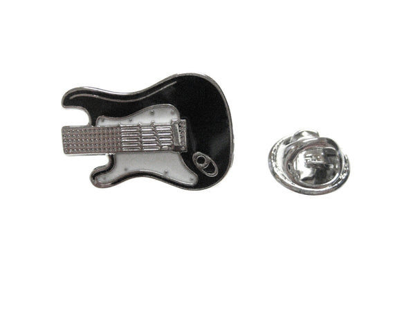 Black and White Toned Guitar Lapel Pin