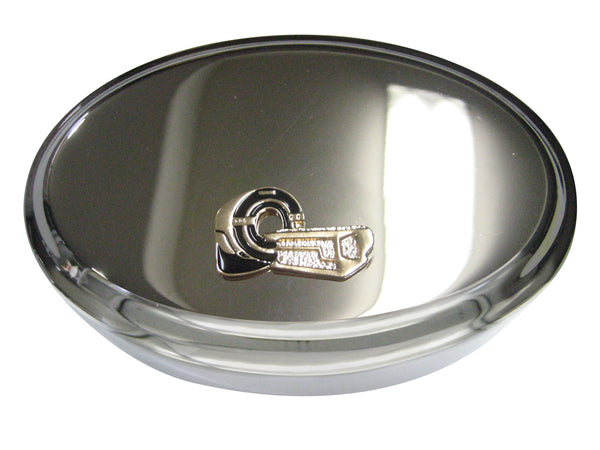 Black and Gold Toned Medical MRI Magnetic Resonance Imaging Machine Radiologist Oval Trinket Jewelry Box