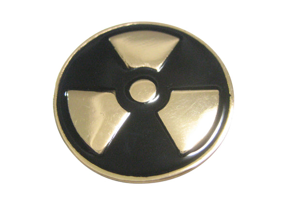 Black and Gold Toned Radioactive Symbol Magnet