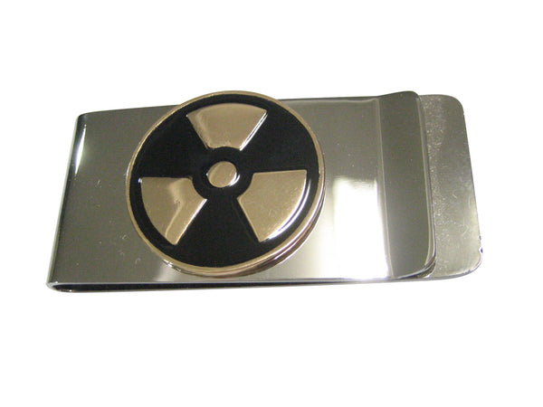 Black and Gold Toned Radioactive Symbol Money Clip