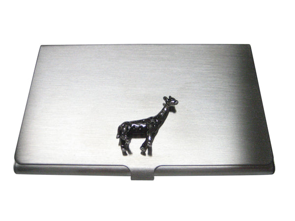Black and Silver Toned Giraffe Business Card Holder