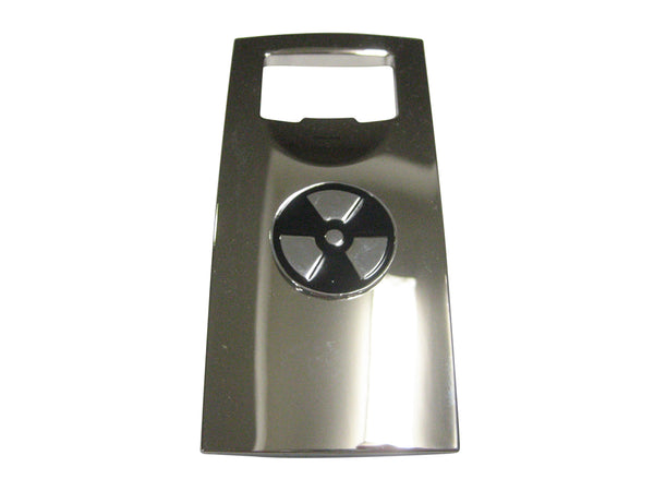 Black and Silver Toned Radioactive Symbol Bottle Opener