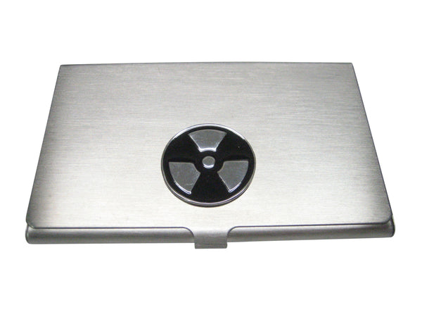 Black and Silver Toned Radioactive Symbol Business Card Holder