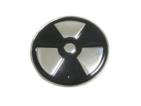 Black and Silver Toned Radioactive Symbol Magnet