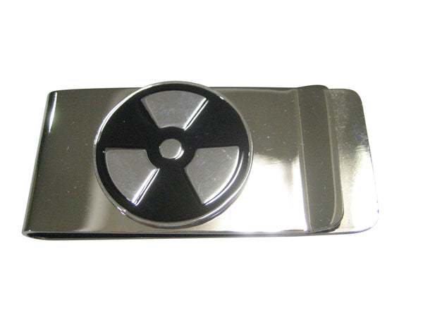 Black and Silver Toned Radioactive Symbol Money Clip
