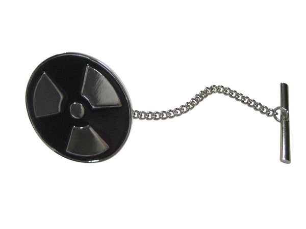 Black and Silver Toned Radioactive Symbol Tie Tack