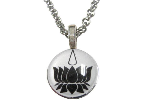 Black and White Toned Ayyavazhi Pendant Necklace