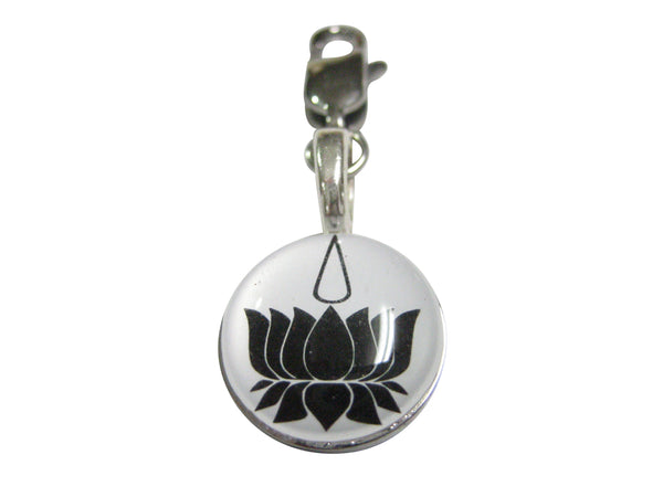 Black and White Toned Ayyavazhi Pendant Zipper Pull Charm