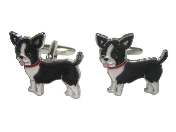 Black and White Toned Boston Terrier Dog Cufflinks