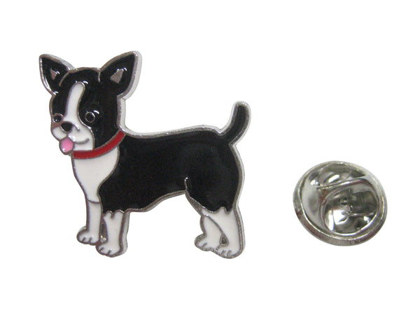 Black and White Toned Boston Terrier Dog Lapel Pin