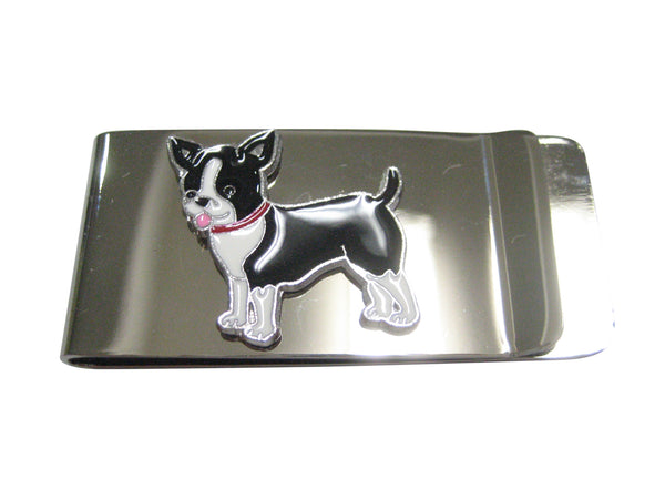 Black and White Toned Boston Terrier Dog Money Clip