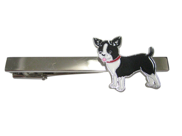 Black and White Toned Boston Terrier Dog Tie Clip