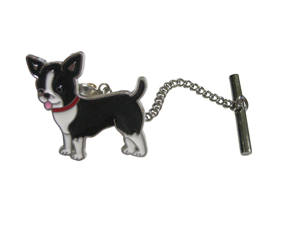 Black and White Toned Boston Terrier Dog Tie Tack