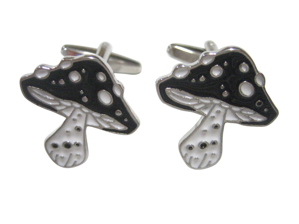 Black and White Toned Mushroom Fungus Cufflinks