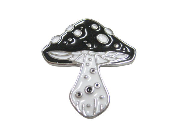 Black and White Toned Mushroom Fungus Magnet