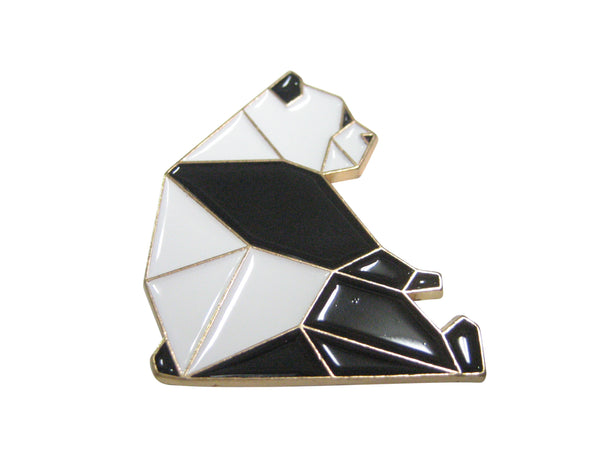 Black and White Toned Origami Sitting Panda Magnet
