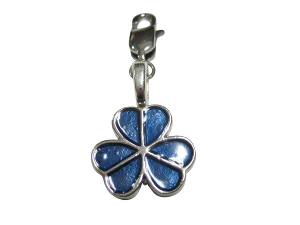 Blue Shamrock Clover Pendant Zipper Pull Charm