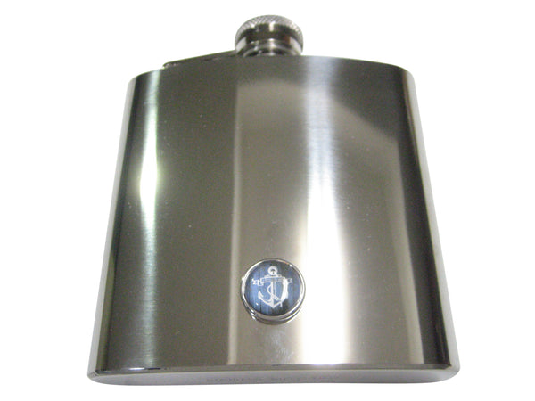 Blue Toned Circular Nautical I Refuse To Sink Anchor 6oz Flask