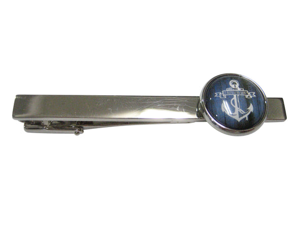 Blue Toned Circular Nautical I Refuse To Sink Anchor Tie Clip