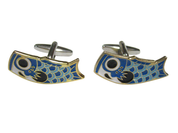 Blue Toned Festival Koi Flag Koinobori Cufflinks