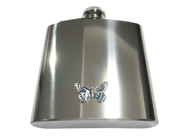 Blue Butterfly Insect 6oz Flask