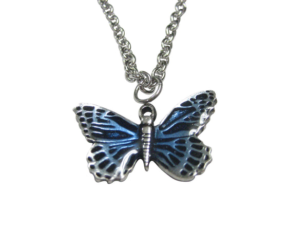 Blue Butterfly Insect Pendant Necklace