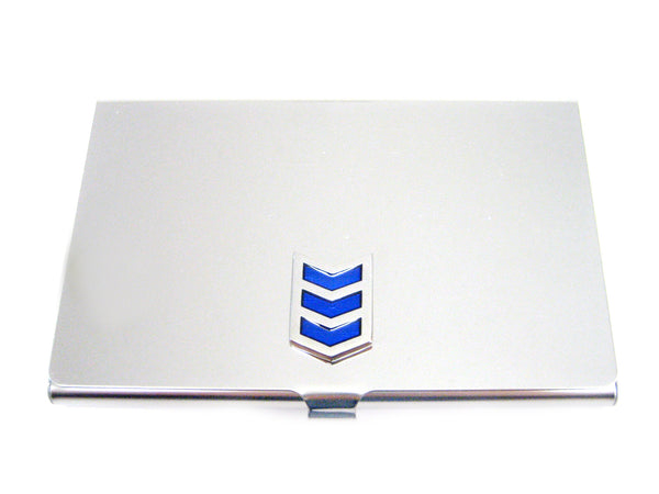 Business Card Holder with Blue Chevron Pendant