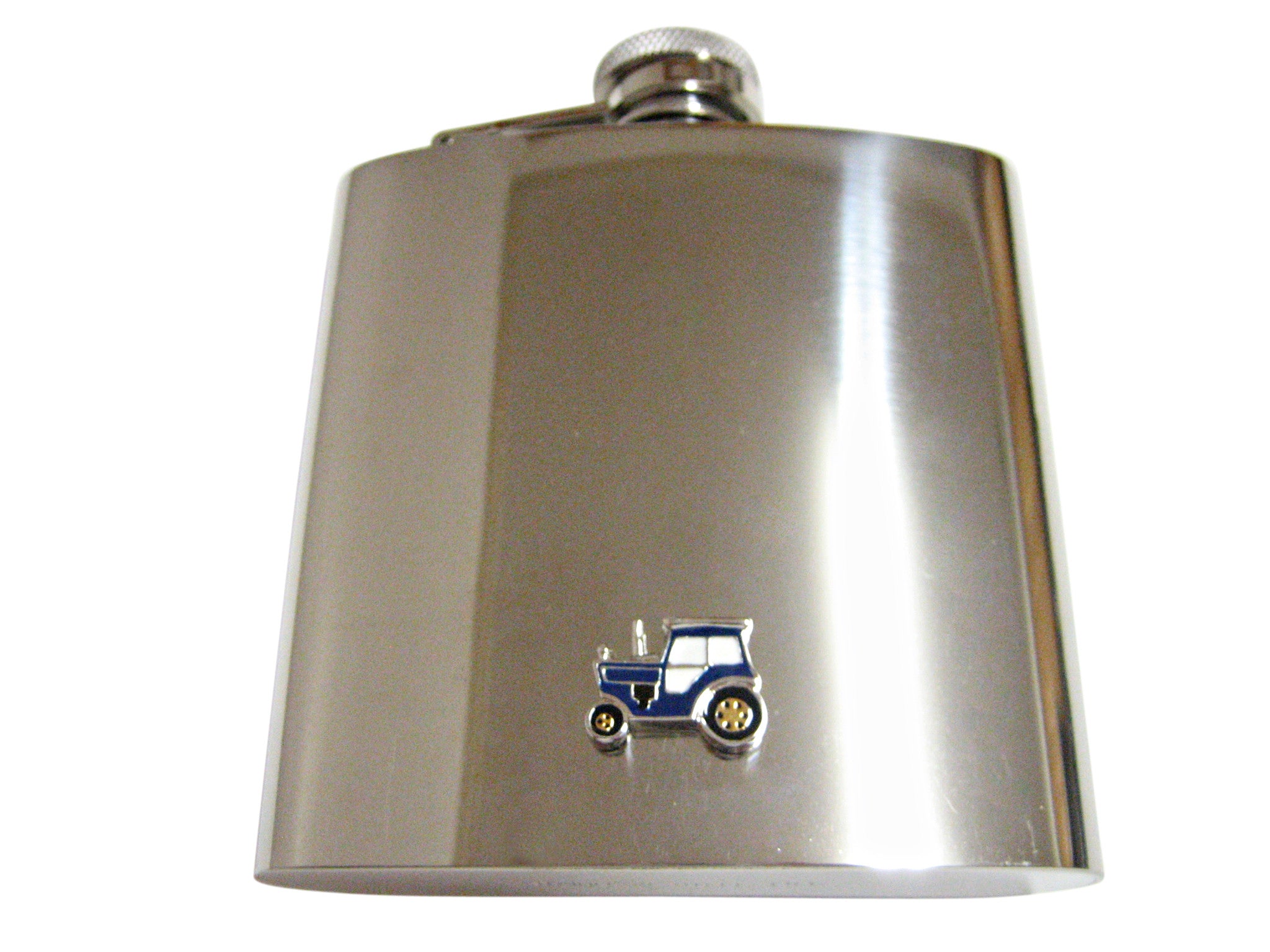 Blue Classic Farm Tractor 6 Oz. Stainless Steel Flask
