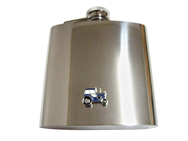 Blue Classic Farm Tractor 6 Oz. Stainless Steel Flask