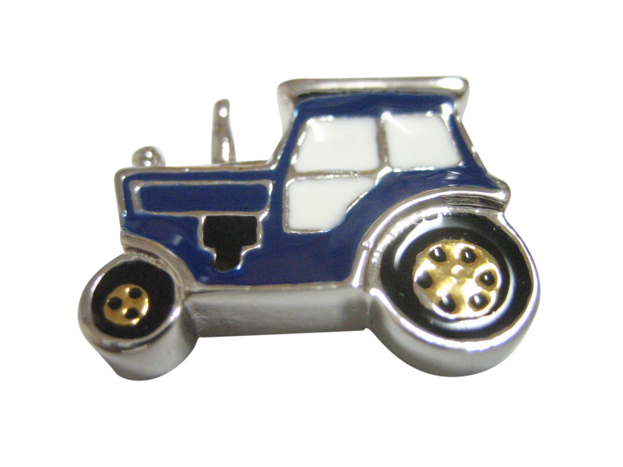 Blue Classic Farm Tractor Pendant Magnet