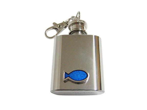 Blue Fish 1 Oz. Stainless Steel Key Chain Flask