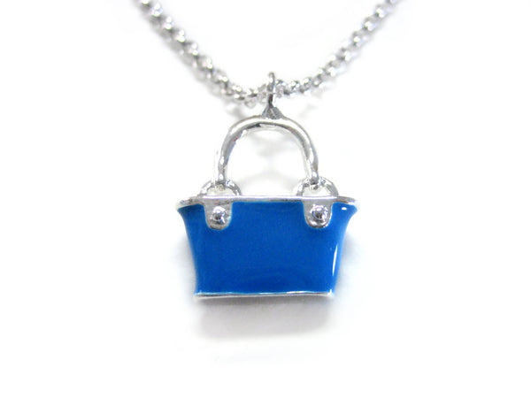 Blue Hand Bag Charm Pendant Necklace