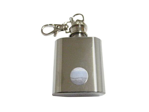 Blue Lace Agate 1 Oz. Stainless Steel Key Chain Flask