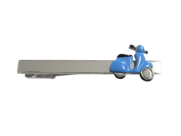 Blue Moped Scooter Square Tie Clip