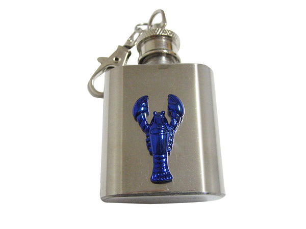 Blue Toned Lobster 1 Oz. Stainless Steel Key Chain Flask