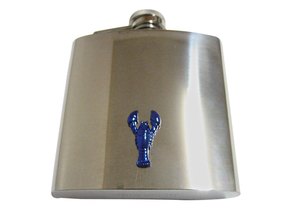 Blue Toned Lobster 6 Oz. Stainless Steel Flask