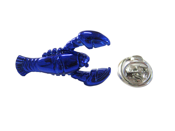 Blue Toned Lobster Lapel Pin