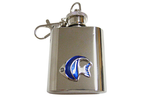 Blue Tropical Fish 1 Oz. Stainless Steel Key Chain Flask